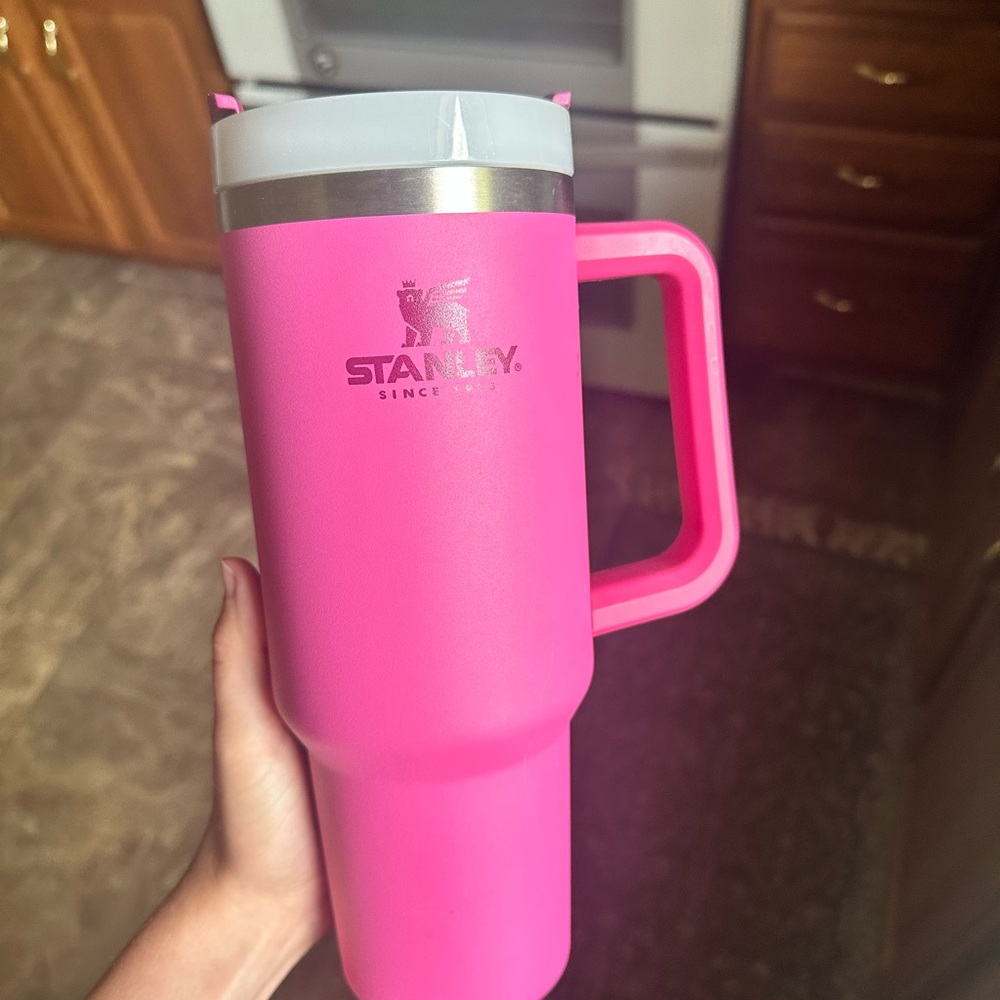 Stanley Bright Pink Travel Mug with Handle